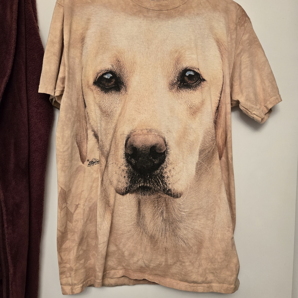 The Mountain Labrador Face Tan T-Shirt Size M